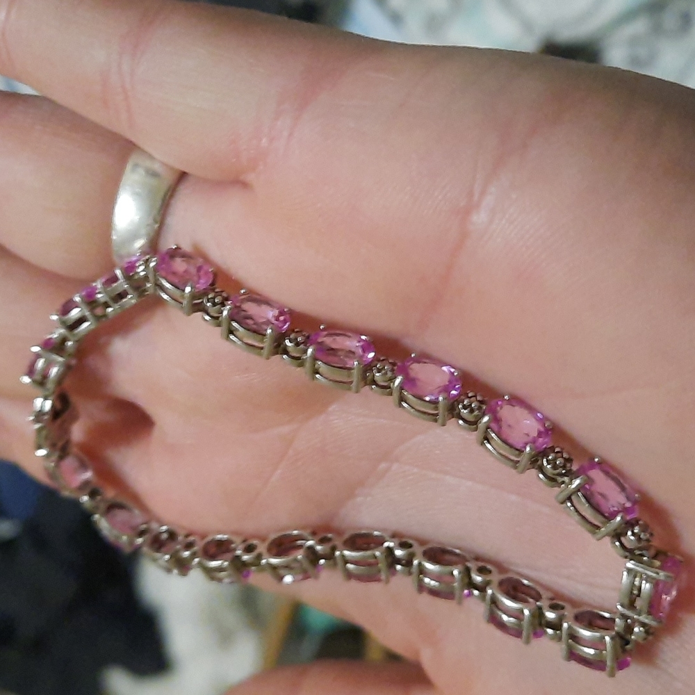 925 silver morganite tennis bracelet